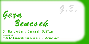 geza bencsek business card